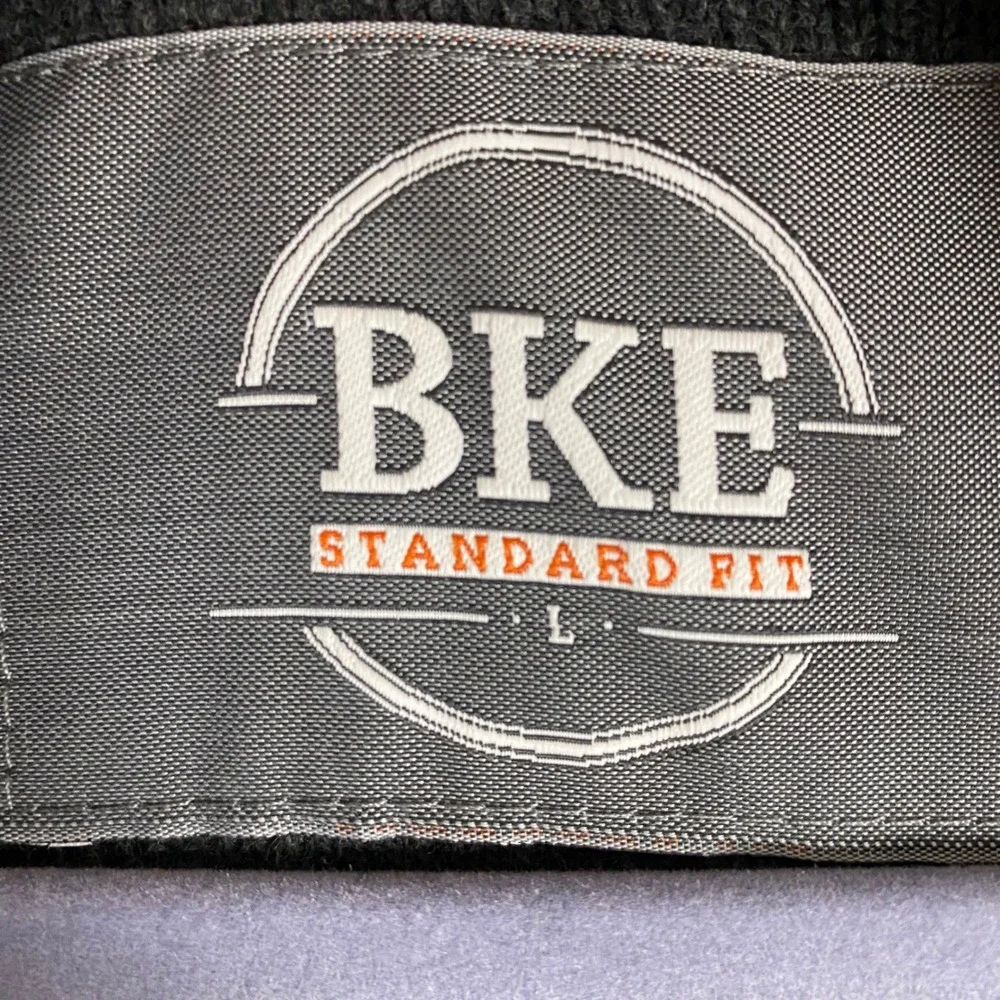 BKE Argyle Quarter Zip Cotton Knit Pullover Sweater Mens Large Charcoal Grey